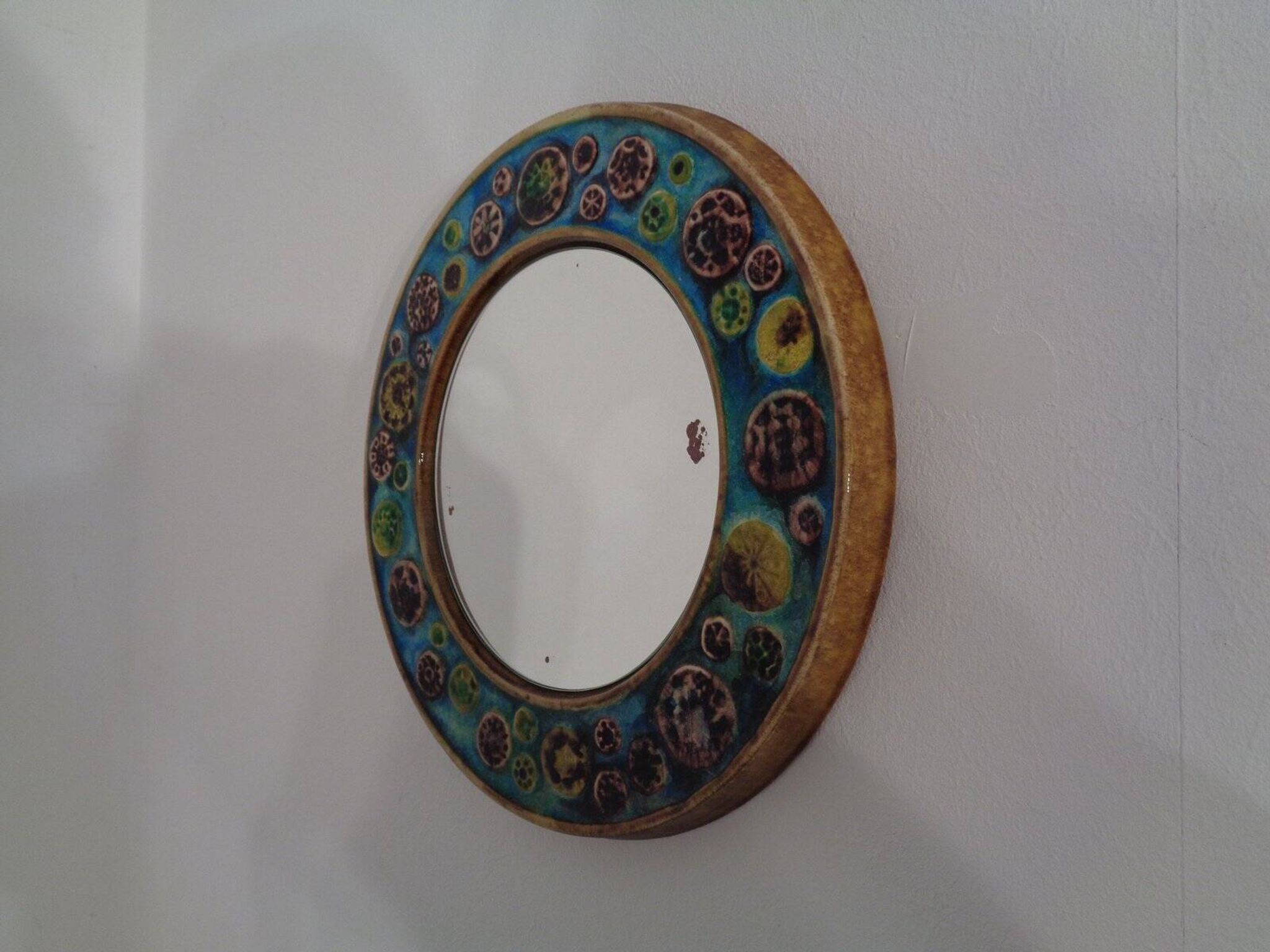French ceramic mirror, 1960s
