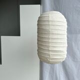 suspension in rattan and Japanese natural linen in the shape of a lantern H50 D30