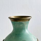 Small brass vase, grape cluster decoration