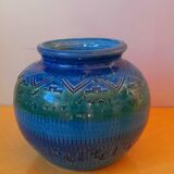 Remini blue vase Aldo Londi Bitossi 60s