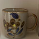 Vintage stoneware mug – Hand-painted floral pattern – Art Deco style