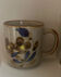 Vintage stoneware mug – Hand-painted floral pattern – Art Deco style