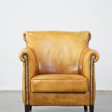 Cow leather armchair in a unique color