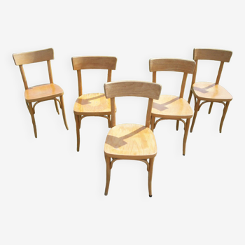 Series of 5 bistrot vintage chairs