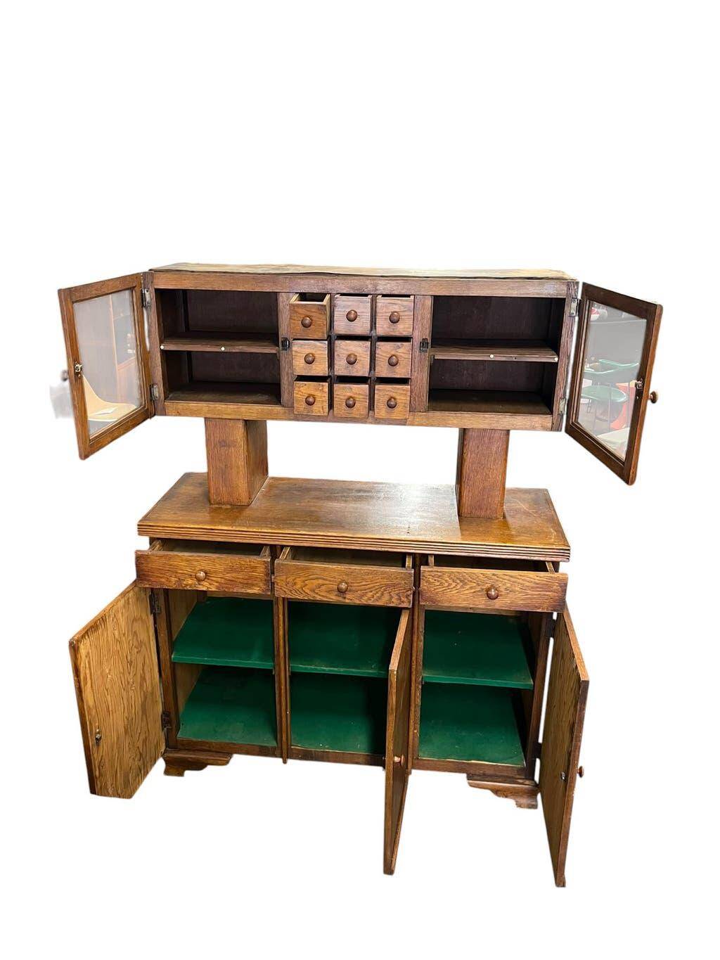 Vitrine/commode/meuble de cuisine vintage en bois