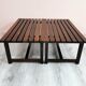 Set of 2 wenge wood slat benches 1970's