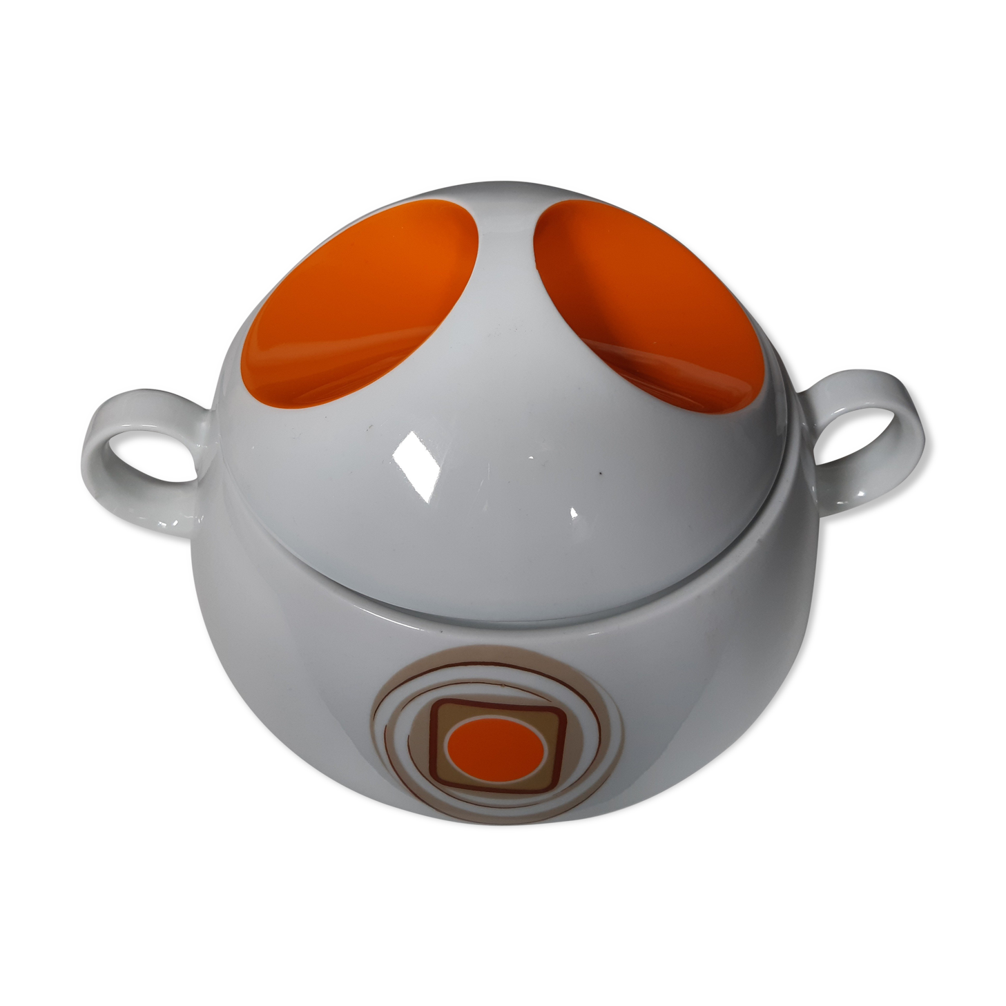 Soupière design vintage 1970, porcelaine de Bavière, Bareuther