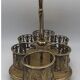 Servitor tray for glass in gilded metal, goldsmith christofle 19th century