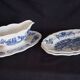 Set of a gravy boat and 2 Sarreguemines ceramic ravines, Derby model