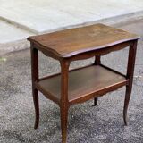 Louis XV solid wood serving trolley with curved legs from the 19th century