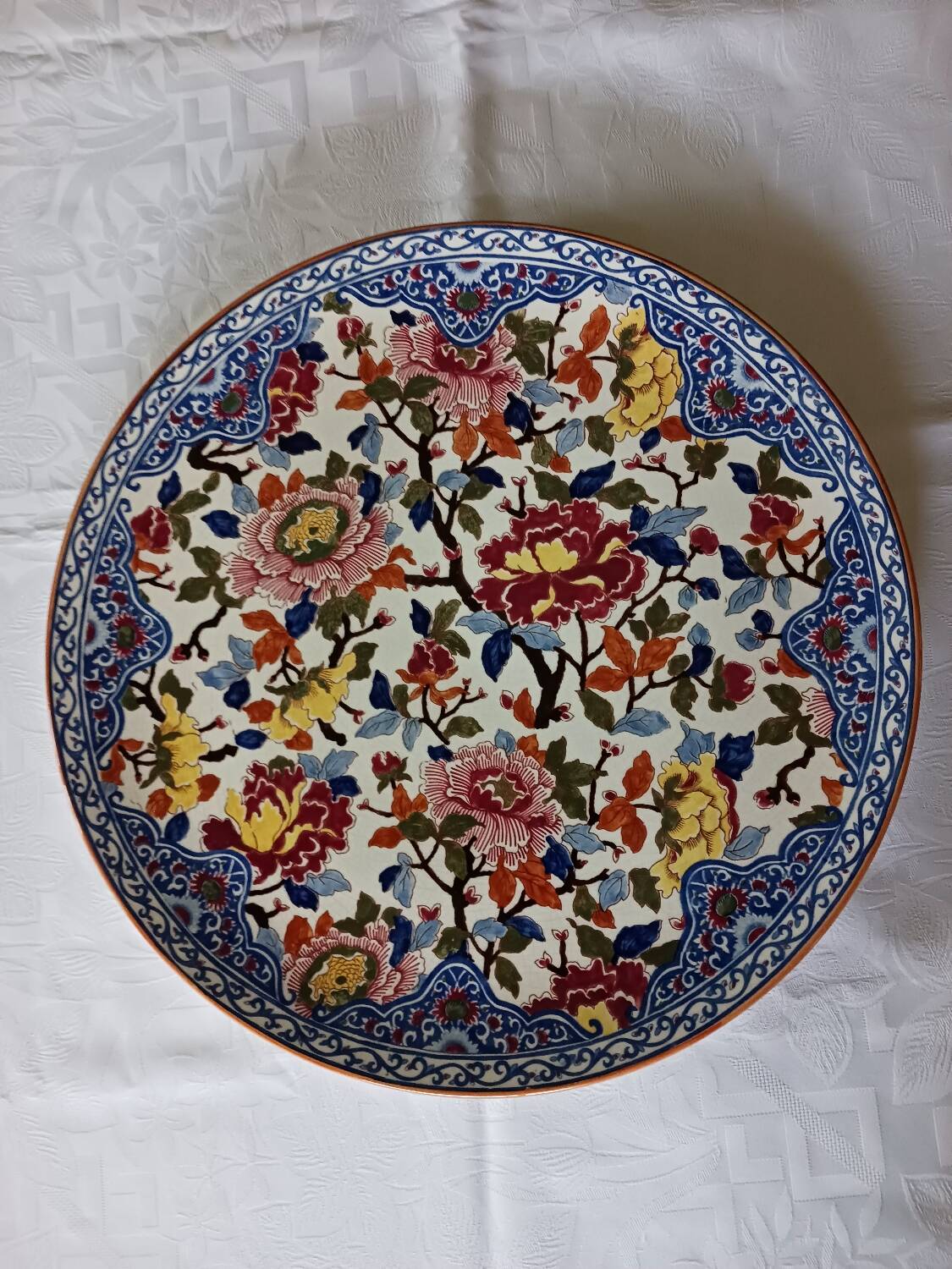 Large Gien Peony Platter