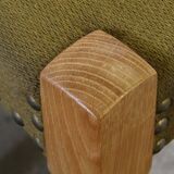 Danish modern brutalist oak dining chairs by Henning Kjærnulf, 1960s, set of 6