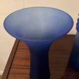 Trio of vintage glass paste vases from the 70s