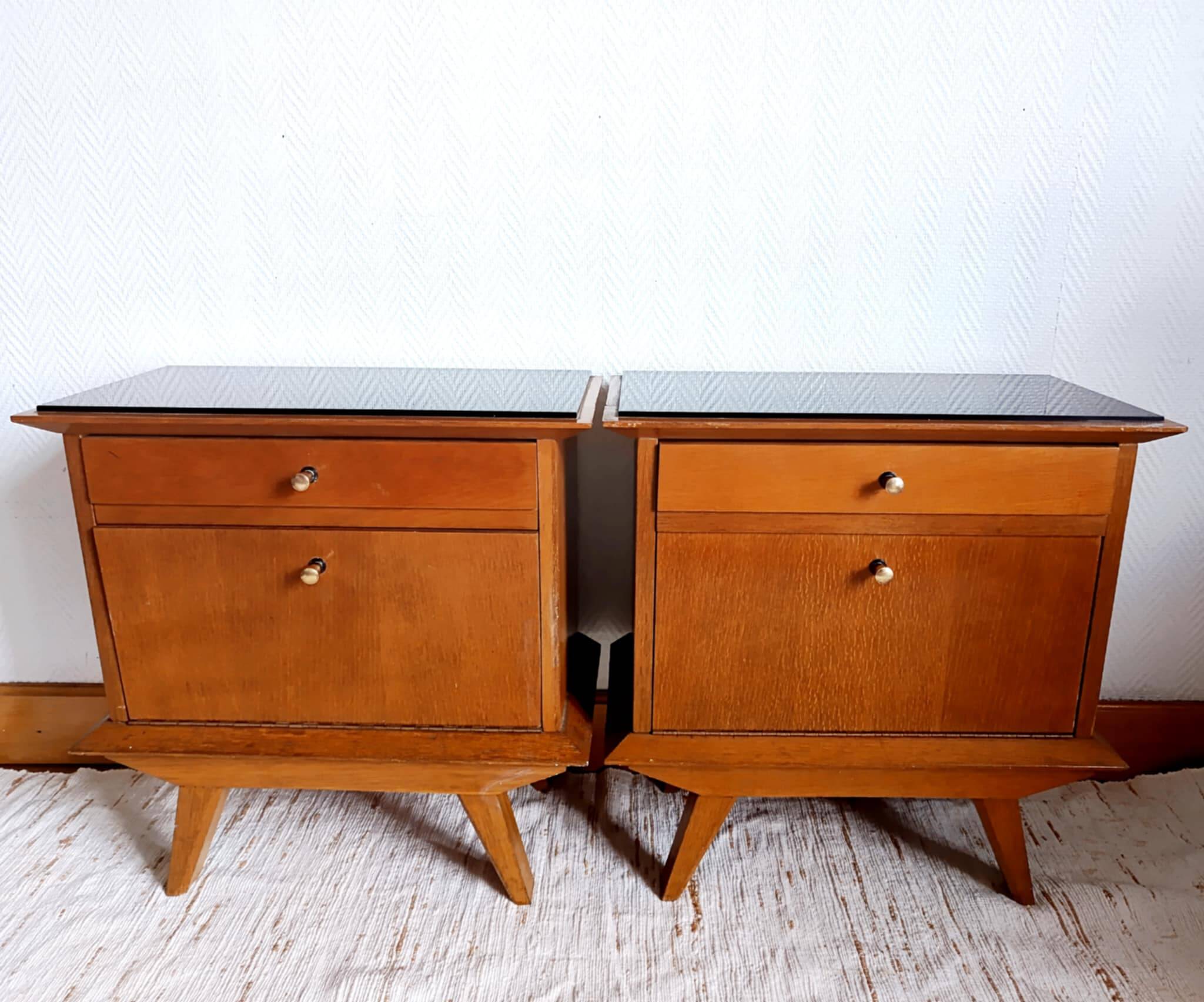 Vintage bedside tables from the 1950s.