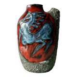 Mid Century Fat Lava 'Pugi' Vase