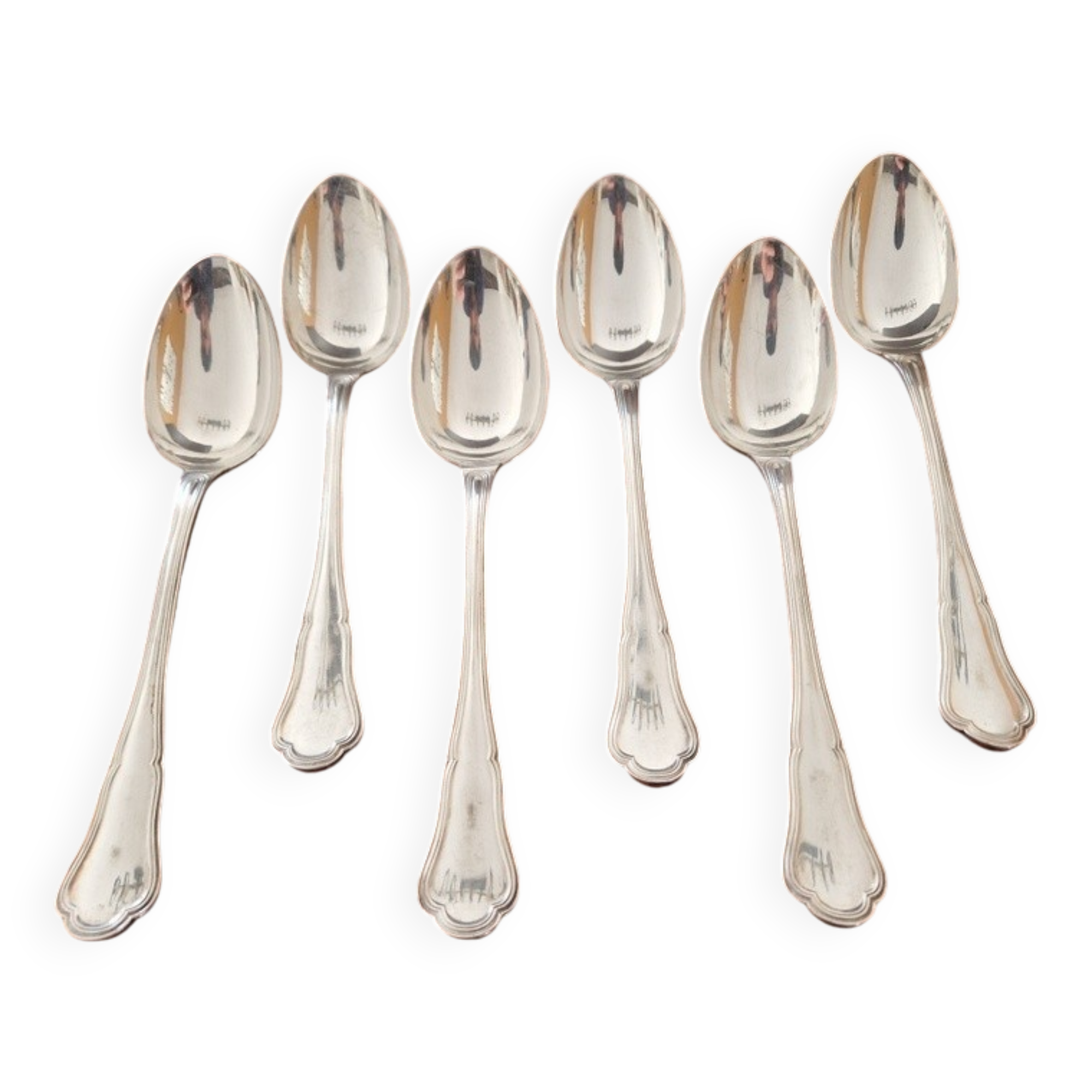 Christofle - Set of 6 Spatours model table spoons in silver-plated metal