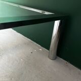 Modernist coffee table in chromed steel and glass