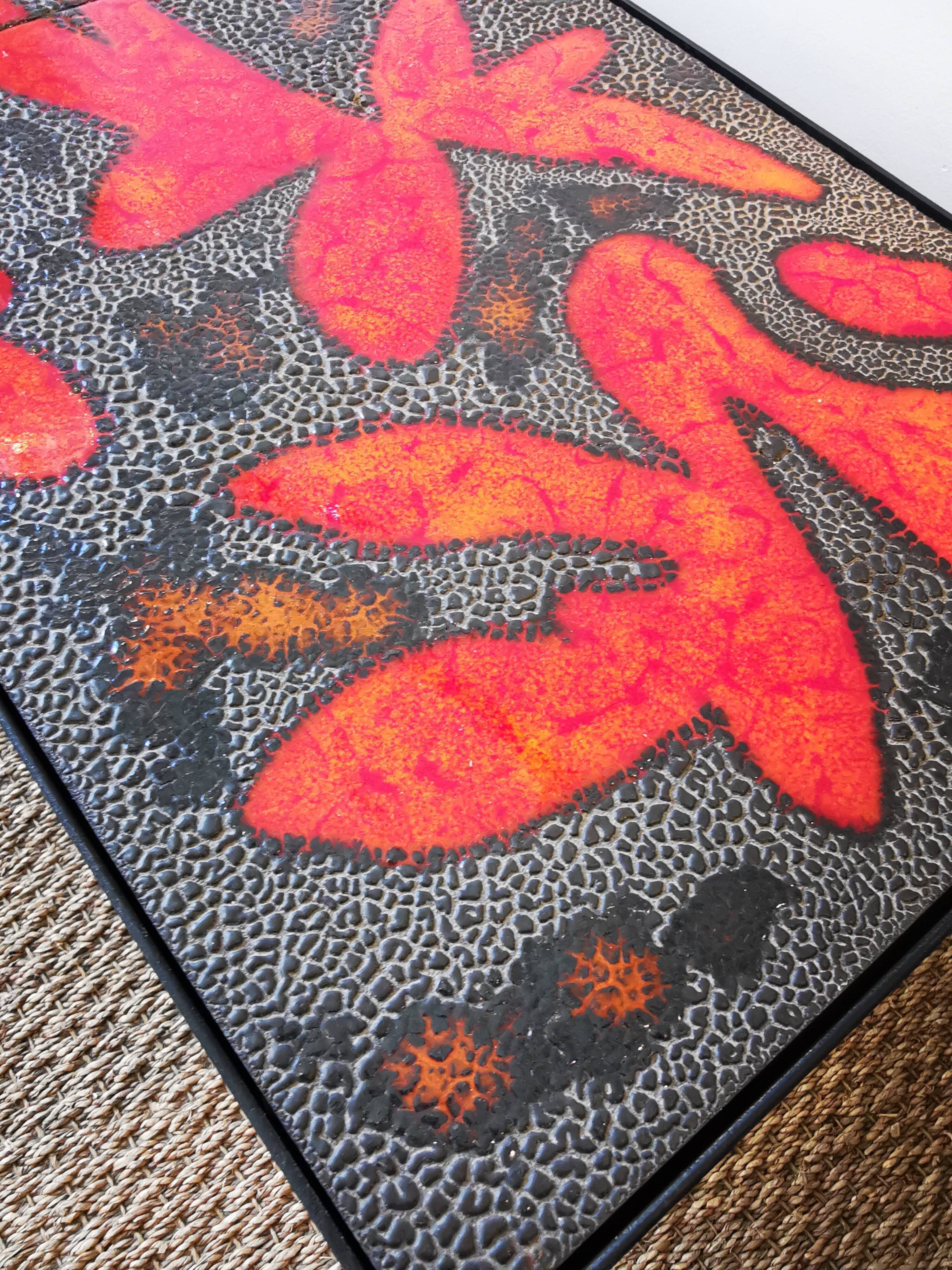 Coffee table of the "cloutier brothers" in lava stone 50s