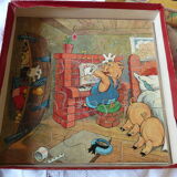 box of 6 wooden puzzles the 3 little walt Dizney pigs