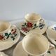 Set of 8 hand-painted coffee cups Sarreguemines Terre de fer