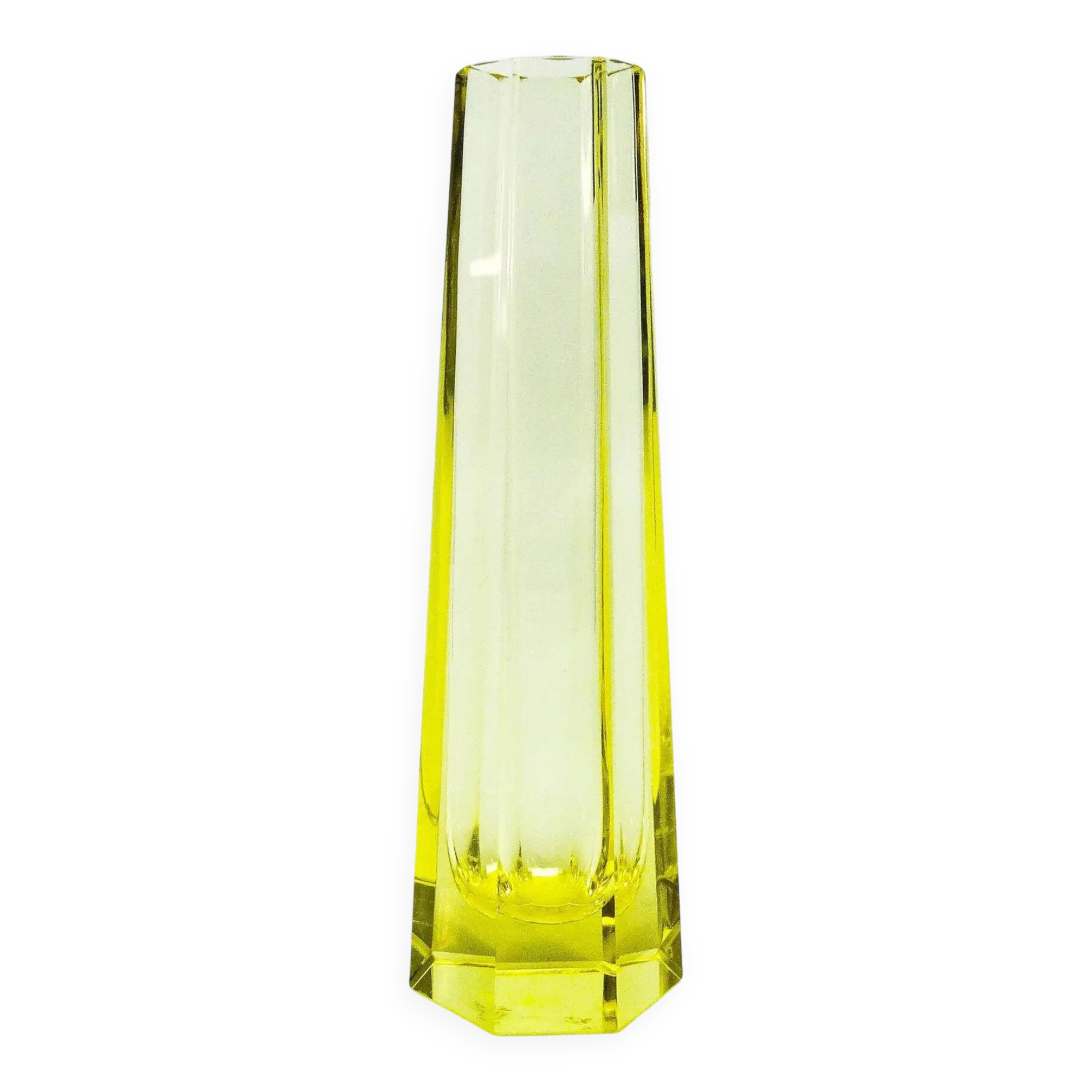 Art Deco vase, crystal, Moser, Czechoslovakia, 1930s