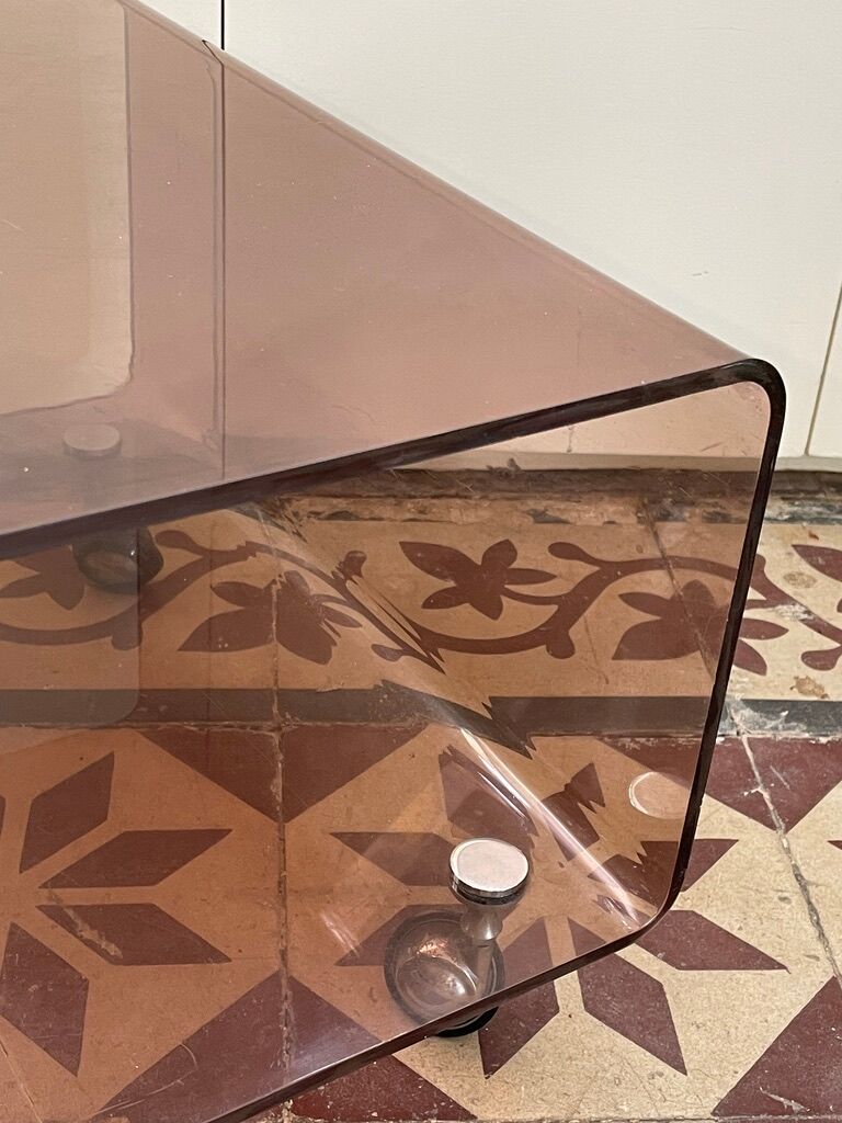 smoked plexi coffee table