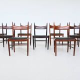 H. Vestervig Eriksen set of nine dining chairs rosewood Tromborg Denmark 1960
