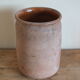 Ancien pot à graisse ou à miel en terre vernissée ocre