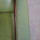 Green cowhide Leather and Wooden Vintage Armchair