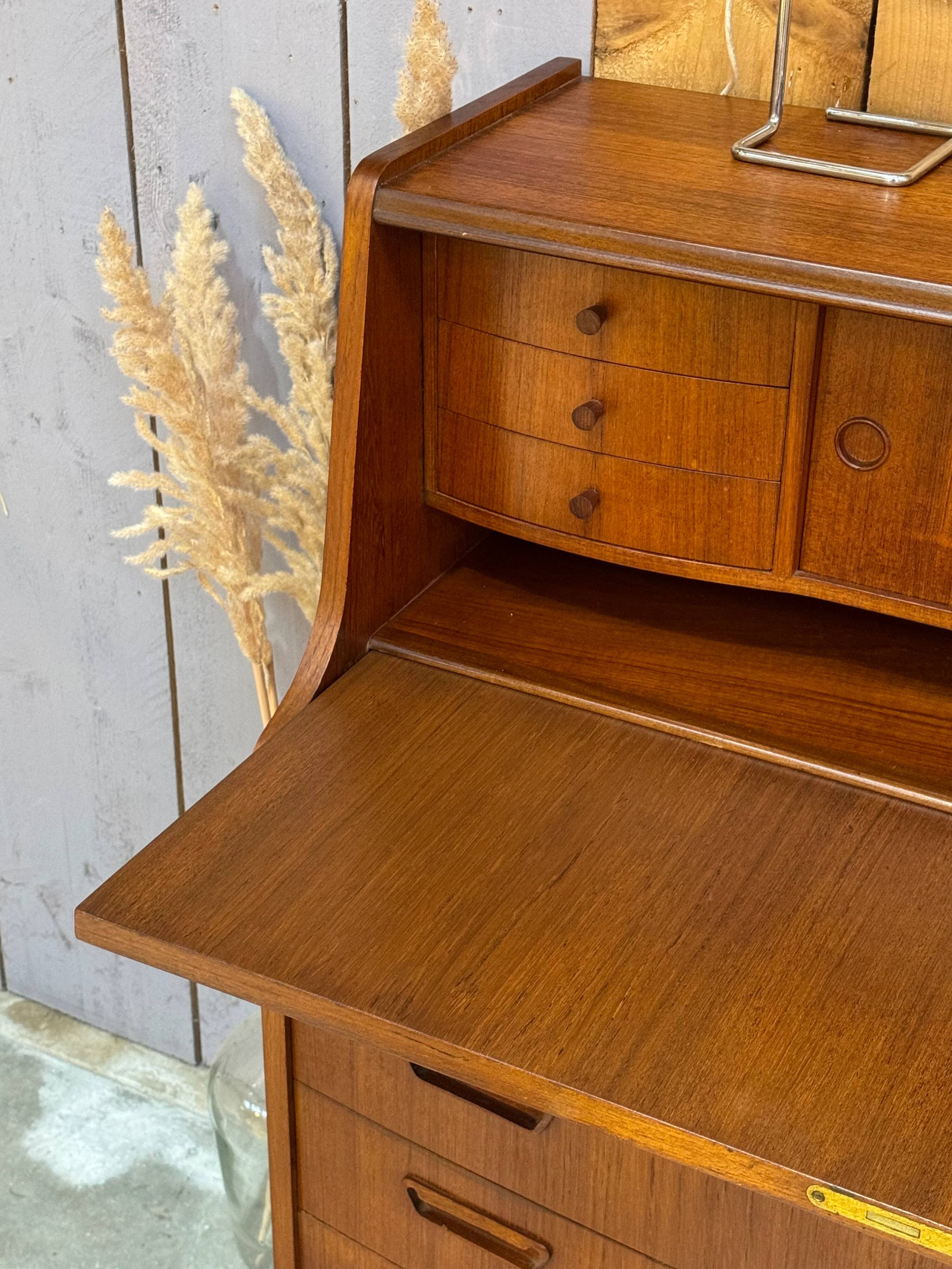 Vintage Scandinavian teak secretary "Alton" by Poul M. Jessen for Viby J Mobelfabrik