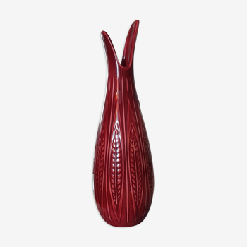 Vase céramique rouge scandinave de gunnar nylund pour rorstrand - 1960
