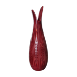 Scandinavian red ceramic vase by gunnar nylund for rorstrand - 1960