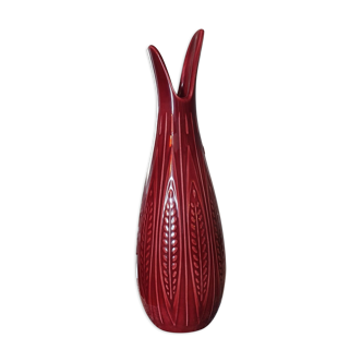 Vase céramique rouge scandinave de gunnar nylund pour rorstrand - 1960