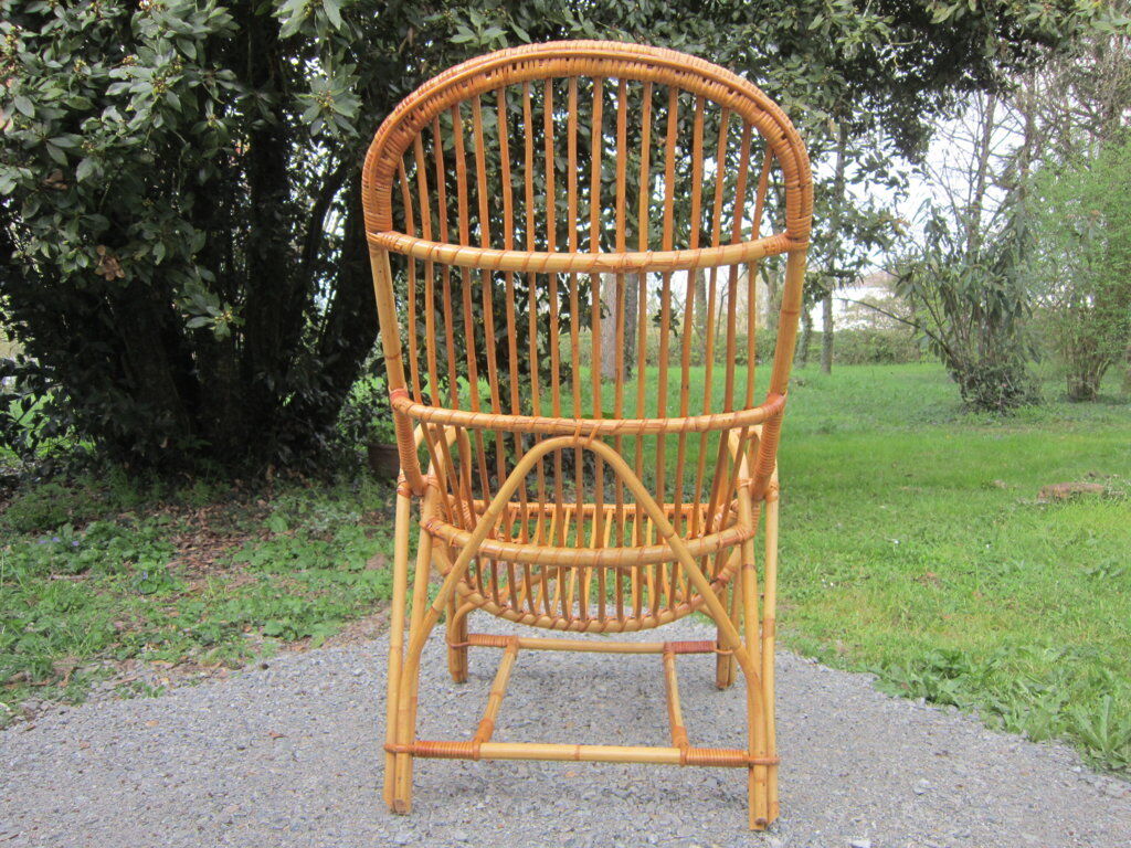 Rattan armchair 60s