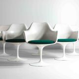 Large set of 8 tulip armchairs by Eero Saarinen for Knoll International, 1970s
