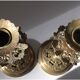 Pair of Vintage Gold-Plated Brass Metal Candlesticks