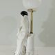 White ceramic lamp Pierrot/harlequin/1960/vintage