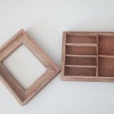 Vintage glass wooden box