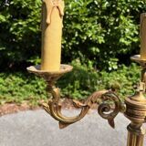 ancien lampadaire / luminaire en bronze doré / vintage