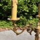 old floor lamp / gilded bronze light fixture / vintage