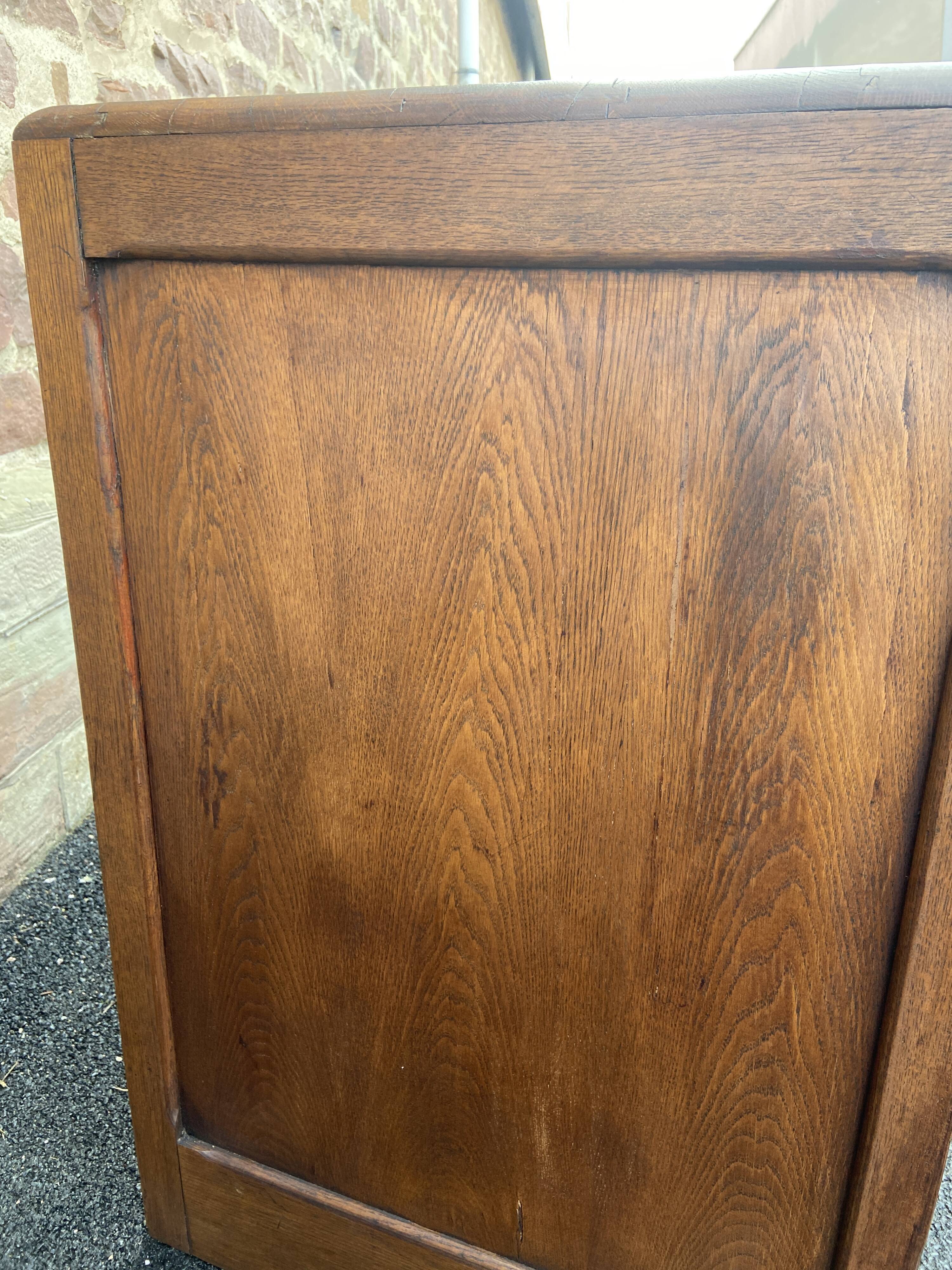 Art Deco sliding curtain binder cabinet