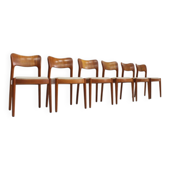 Set of 6 vintage Danish dining chairs by Niels Koefoed, 1960s, teak