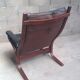 Fauteuil en cuir noir scandinave Ingmar Relling Westnofa circa 1960