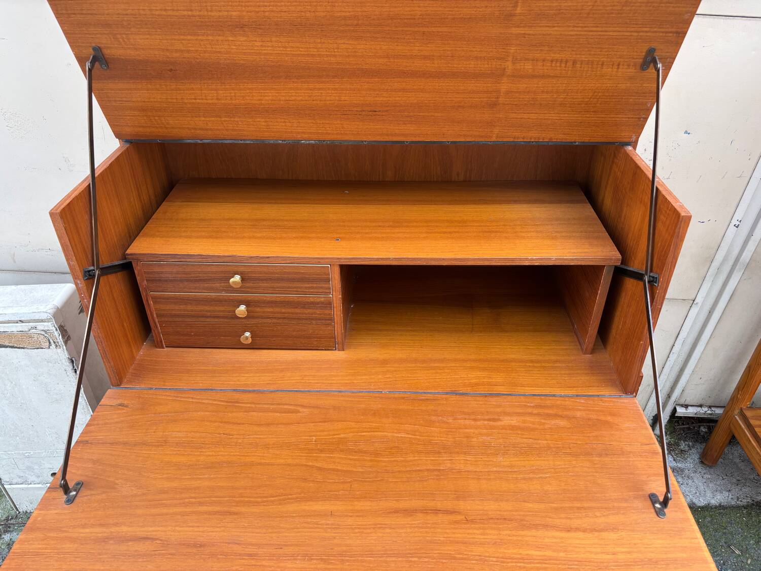 Vintage teak shelf/secretary