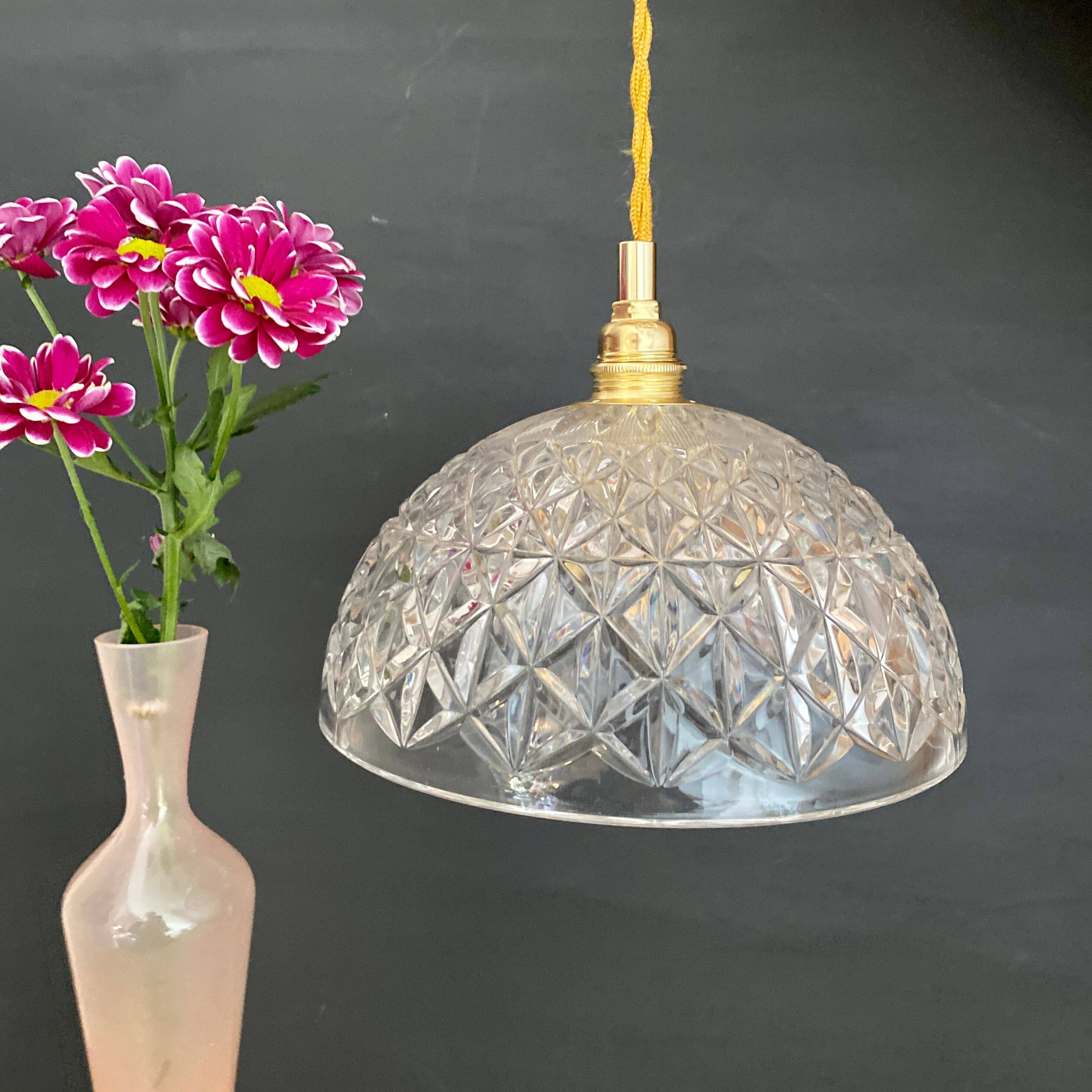 Vintage glass lampshade pendant lamp