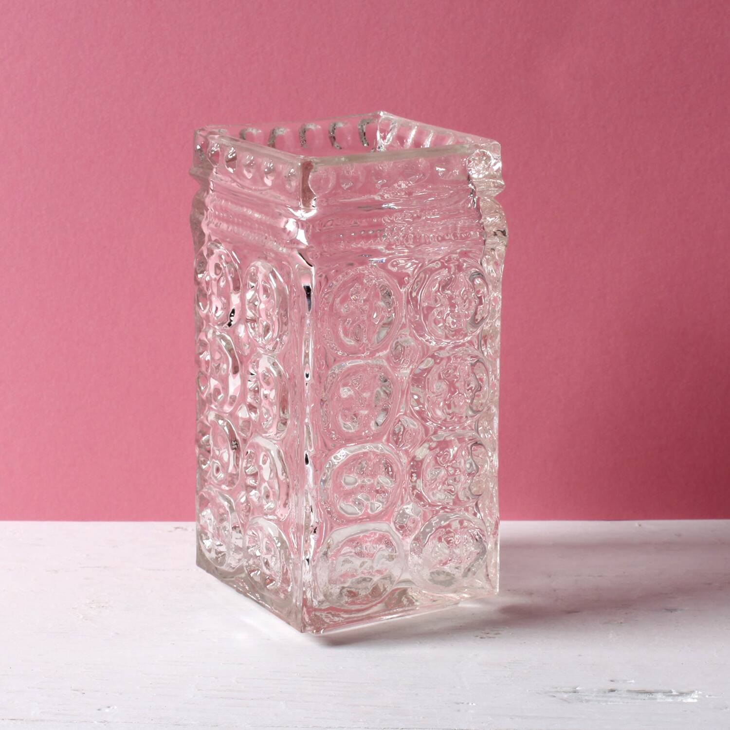 Mid-Century Pressed Glass Vase by Adolf Matura, Czech Repulic / 1970