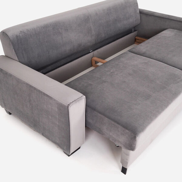Canapé rejkiavik argent velour, design scandinave