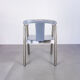 Set of 4 leather chairs and laywood from the 1980s vintage modern