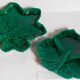Duo de coupelles feuilles en barbotine verte de Vallauris vintages