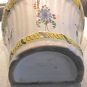 Vase bouquetiere faience enamelled of la Rochelle - XVIIIth century